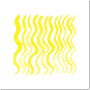 Wavy lines - lemon yellow Posters and Art